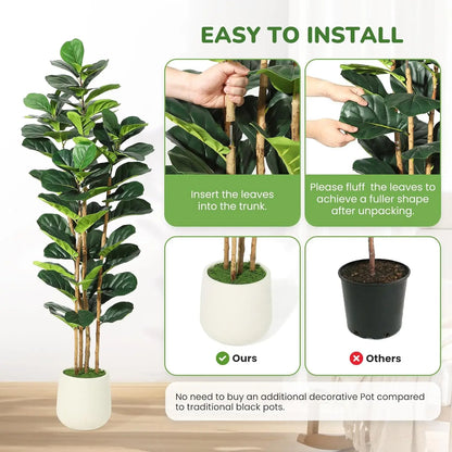 Outdoor Artificial Plant Decorative Artificial Tree Floor Standing Polyester Display Plant