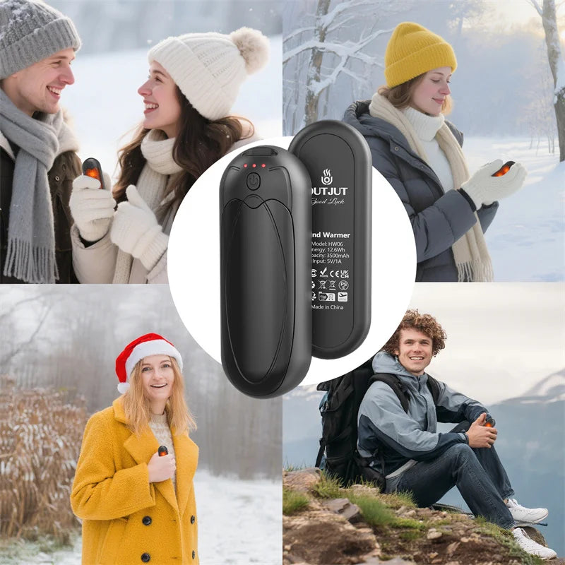 Portable Hand Warmers 7000mAh Rechargeable with Double Side Heating 3 Levels for Outdoor Hunting Christmas Gifts