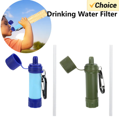 Portable Straw Water Filter Personal Water Purification Attachment for Camping Hiking Travel Emergency Portable Water Filter Straw