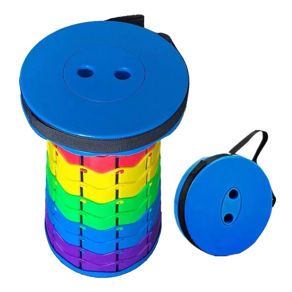 Portable Folding Stool Adjustable Retractable Camping Seat Lightweight Collapsible Travel Chair