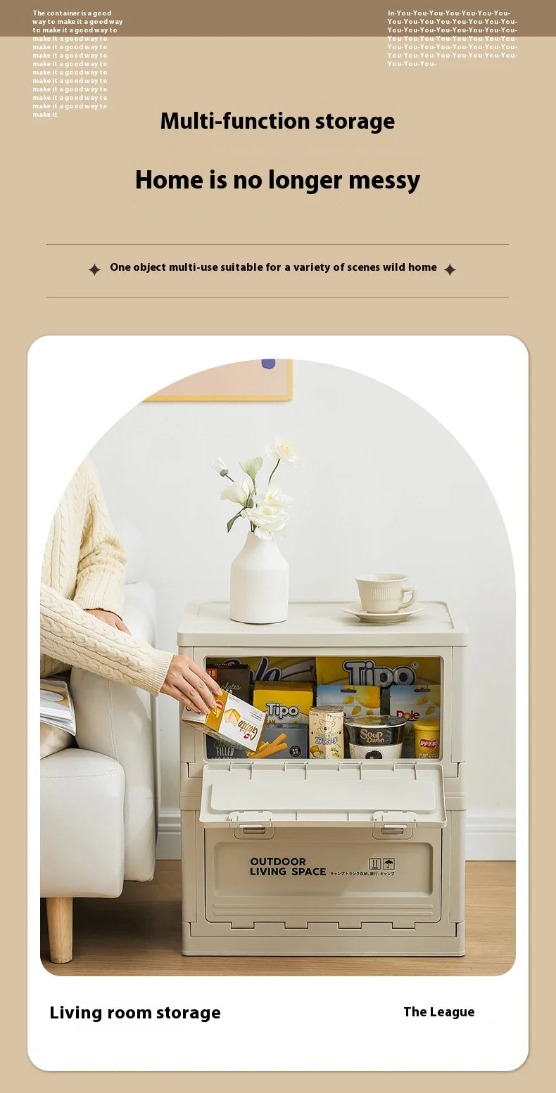 Outdoor Camping Folding Storage Box For Bedroom And Car Mounted Plastic Storage Cabinet For Clothes And Toys