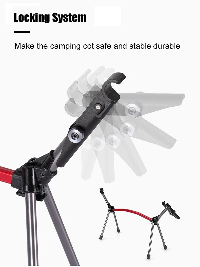 Ultralight Camping Cot Portable Folding Camp Bed with Adjustable Height Aluminum Frame