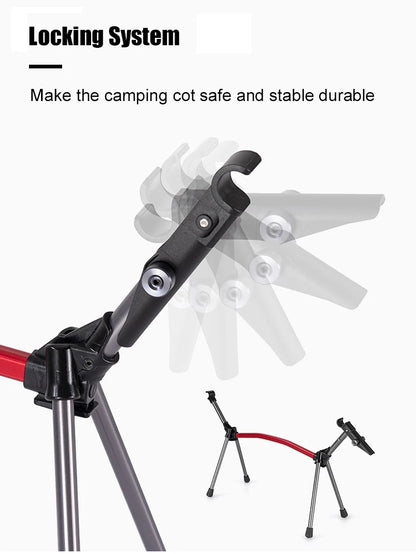 Ultralight Camping Cot Portable Folding Camp Bed with Adjustable Height Aluminum Frame