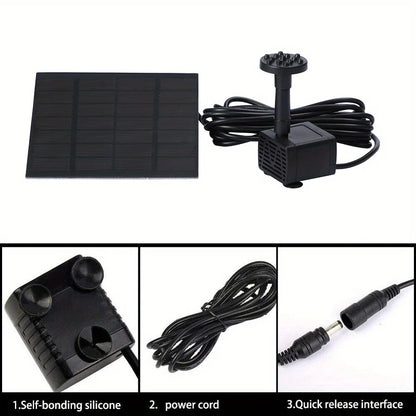 Outdoor Fountain Solar Floating Water Pump with 6 Spray Nozzles for Garden Pond and Bird Bath