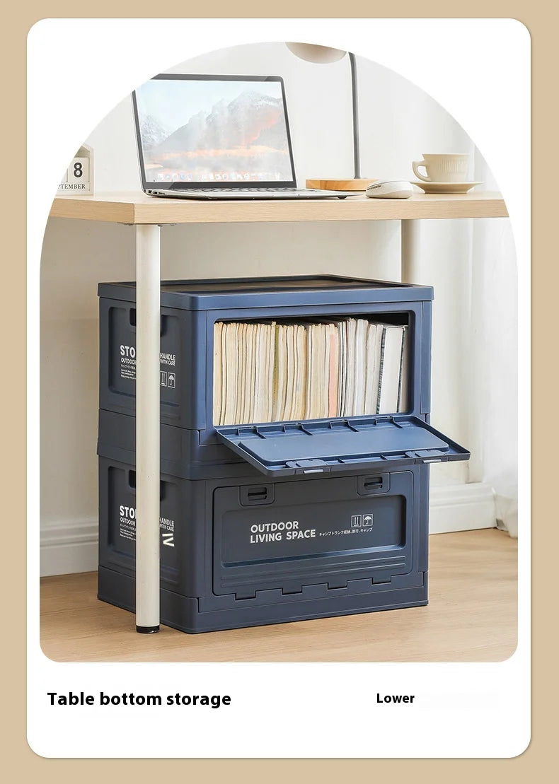 Outdoor Camping Folding Storage Box For Bedroom And Car Mounted Plastic Storage Cabinet For Clothes And Toys