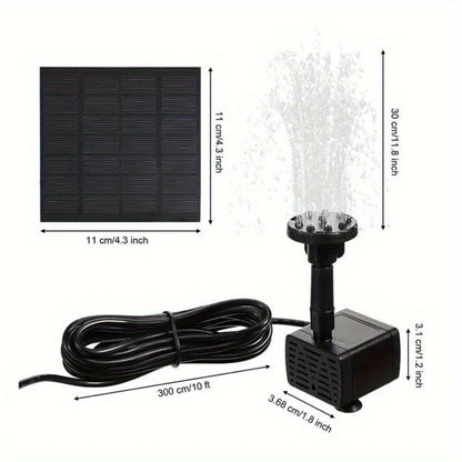 Outdoor Fountain Solar Floating Water Pump with 6 Spray Nozzles for Garden Pond and Bird Bath