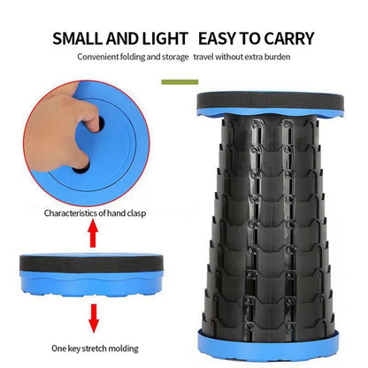 Portable Folding Stool Adjustable Retractable Camping Seat Lightweight Collapsible Travel Chair