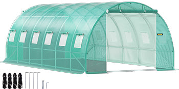 Outdoor Greenhouse Tunnel Walk-In Greenhouse with Galvanized Frame and PE Cover