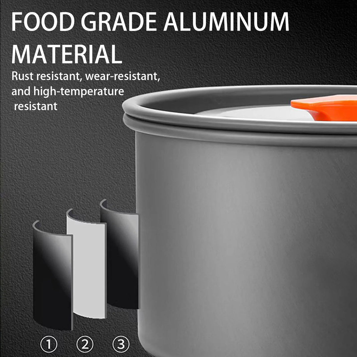 Portable Cookware Cookset Camp Cookware Set Camping Cooking Set Non Stick Camping Cookware Camping Cooking Pot Set with Kettle