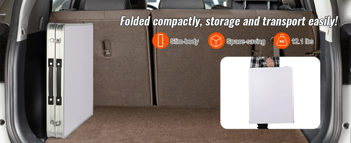 Folding Camping Table Foldable Collapsible Camping Table Light Weight Folding Table Campground Cooking Side Table with Storage