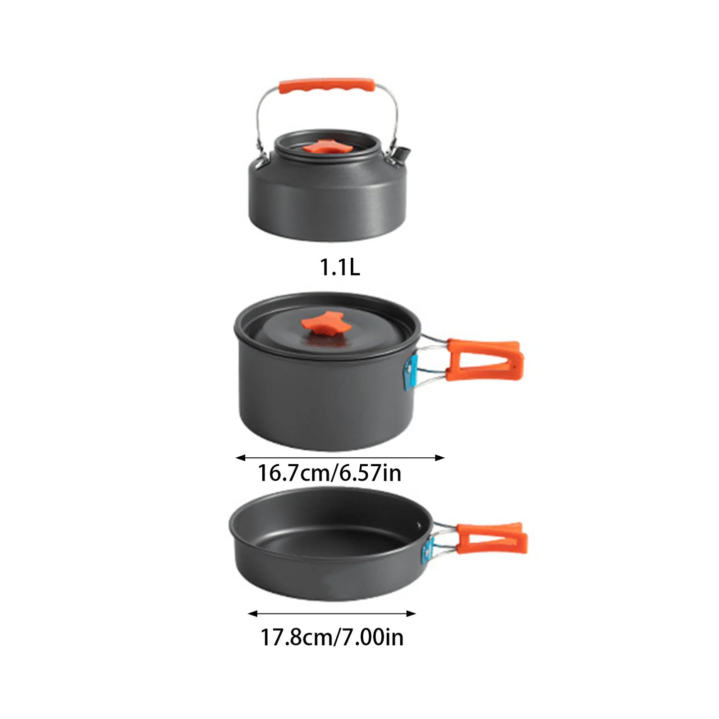 Portable Cookware Cookset Camp Cookware Set Camping Cooking Set Non Stick Camping Cookware Camping Cooking Pot Set with Kettle