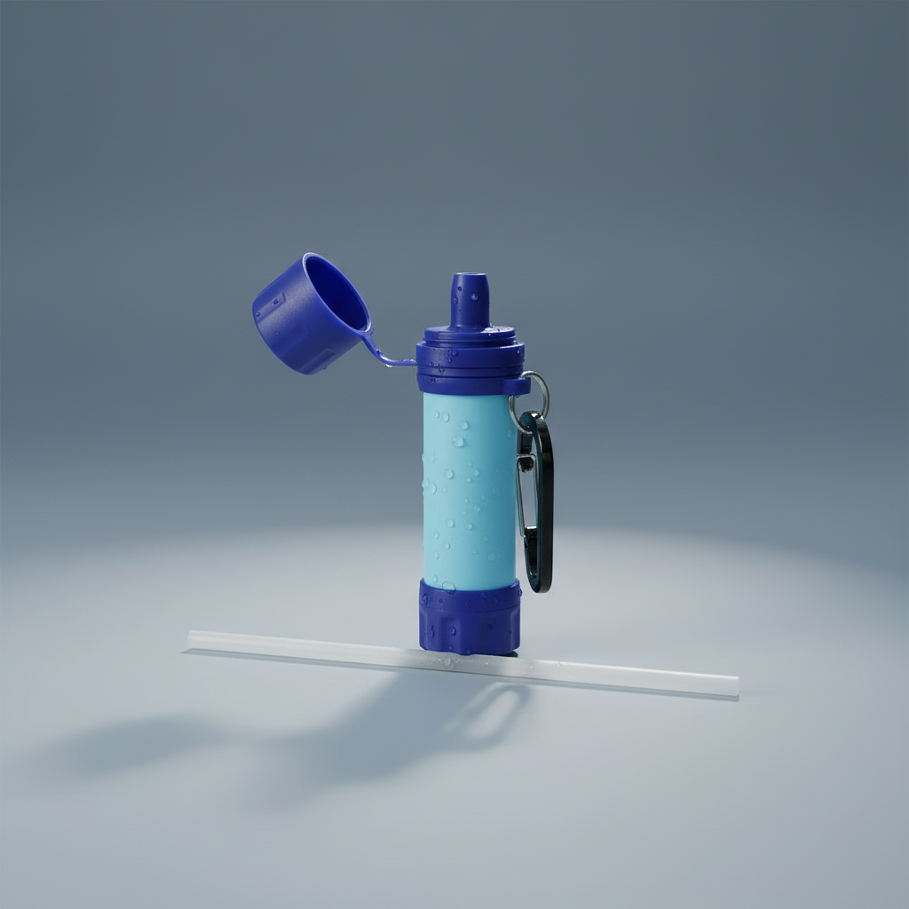 Portable Straw Water Filter Personal Water Purification Attachment for Camping Hiking Travel Emergency Portable Water Filter Straw