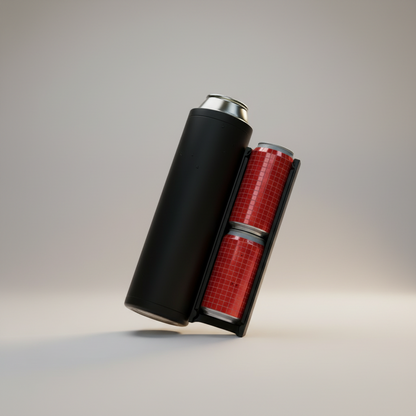 Portable Beverage Can Holder Drink Insulator Storage Container Holds Two Cans for Outdoor Party Camping Reusable Plastic Cooler with Secure Lid