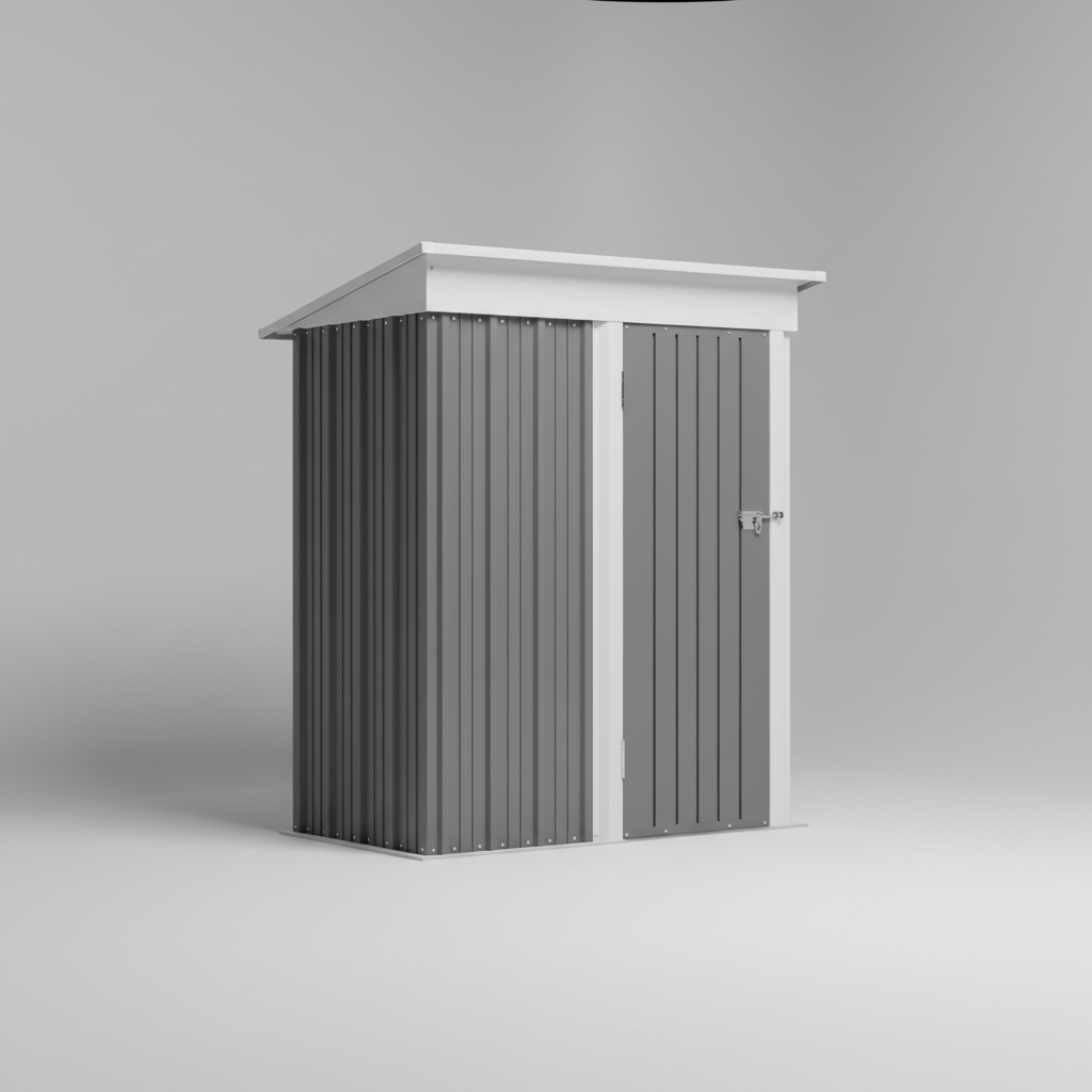 Outdoor Storage Shed With Sloping Roof And Lockable Door Metal Shed For Backyard Garden Patio Lawn