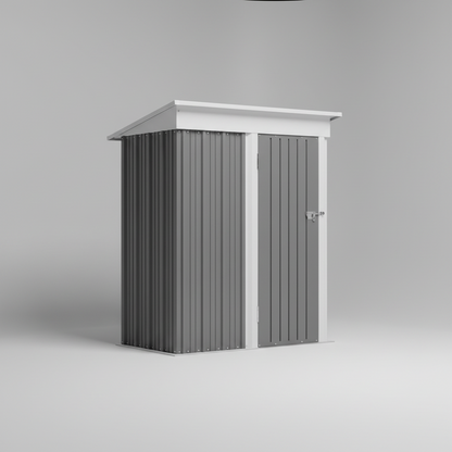 Outdoor Storage Shed With Sloping Roof And Lockable Door Metal Shed For Backyard Garden Patio Lawn