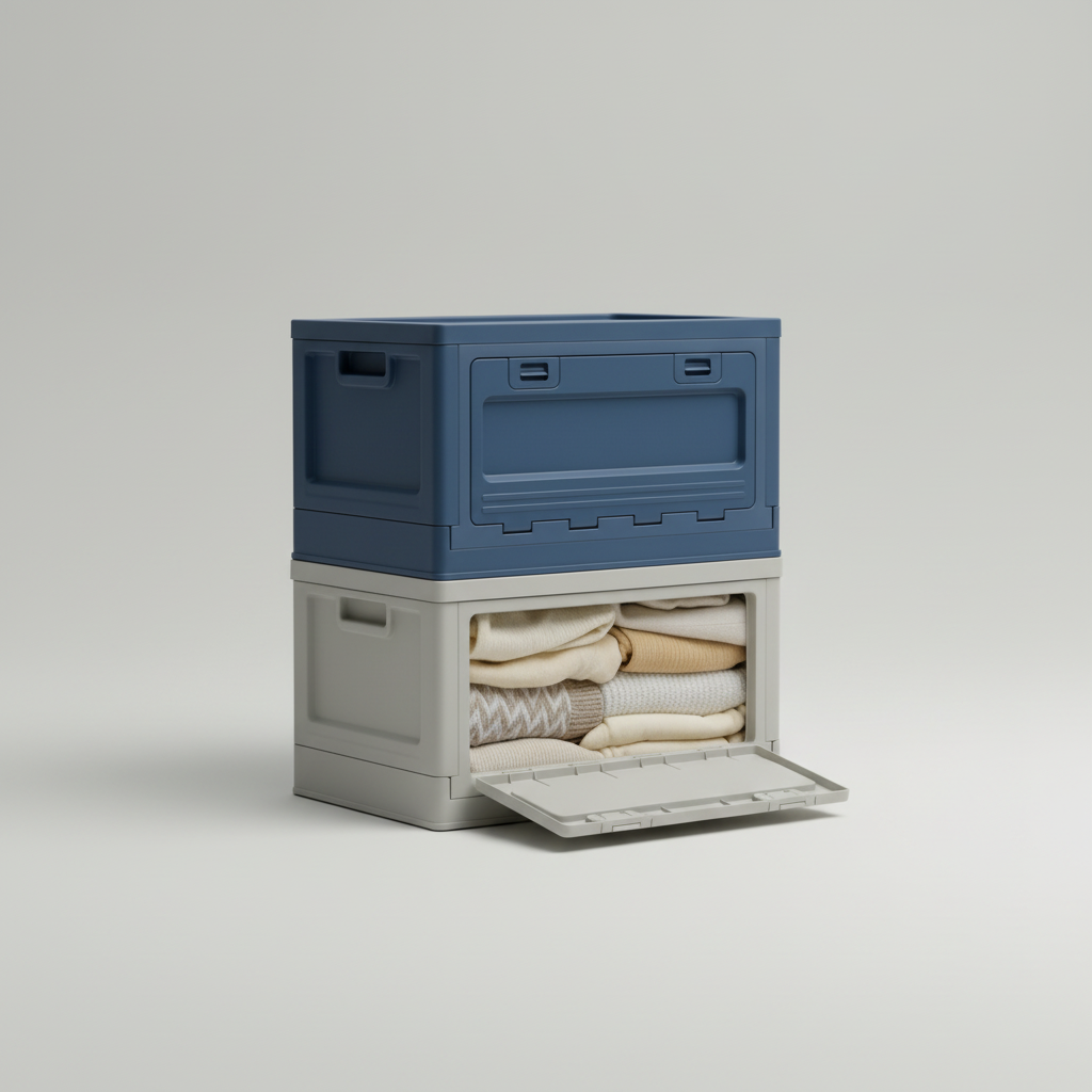 Outdoor Camping Folding Storage Box For Bedroom And Car Mounted Plastic Storage Cabinet For Clothes And Toys