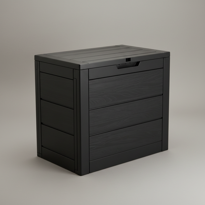 Outdoor Deck Box With Lockable Lid And Heavy Duty Hinged Door White And Green Plastic Storage Container