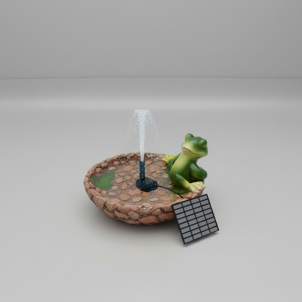 Outdoor Fountain Solar Floating Water Pump with 6 Spray Nozzles for Garden Pond and Bird Bath