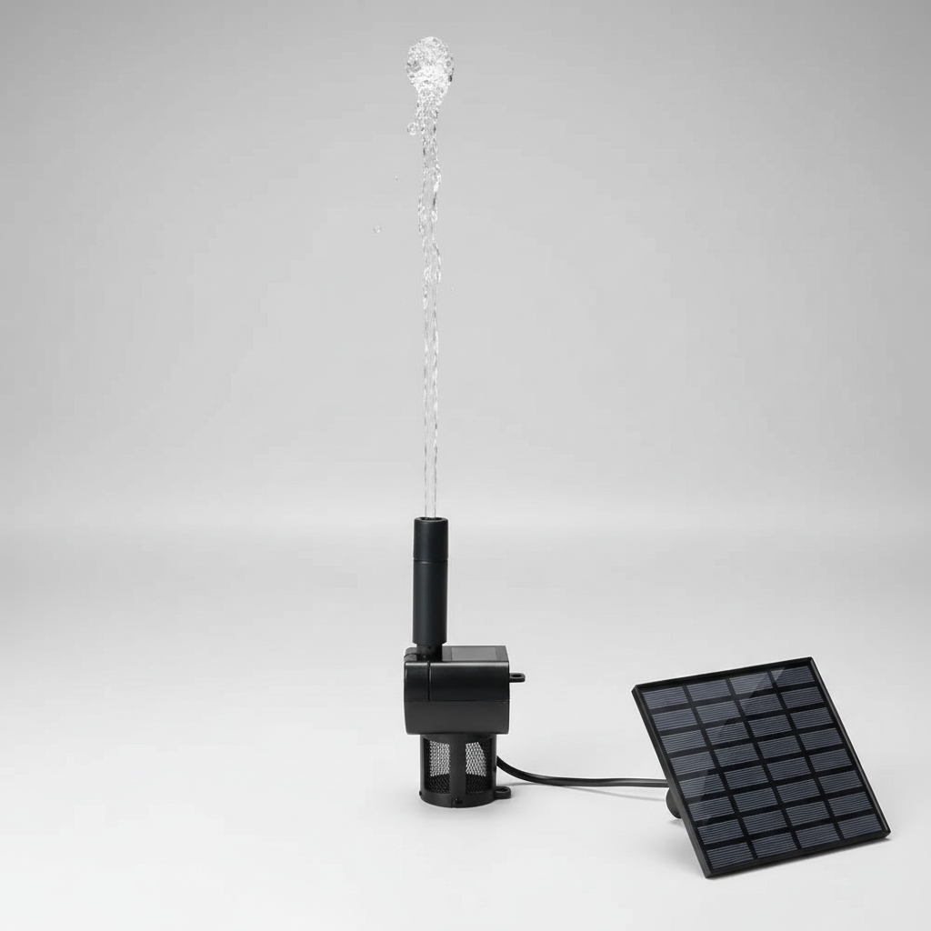 Outdoor Fountain Solar Floating Water Pump with 6 Spray Nozzles for Garden Pond and Bird Bath