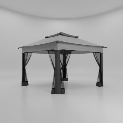 Pop Up Gazebo 12x12 Backyard Canopy Tent with Mosquito Netting Steel Frame Portable Event Shelter