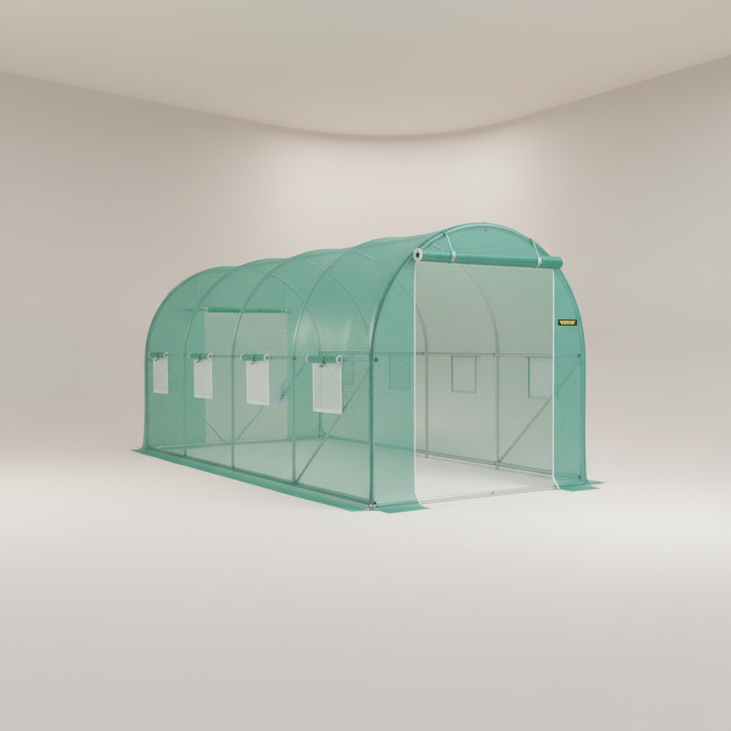 Outdoor Greenhouse Tunnel Walk-In Greenhouse with Galvanized Frame and PE Cover