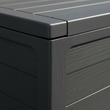 Outdoor Deck Box With Lockable Lid And Heavy Duty Hinged Door White And Green Plastic Storage Container