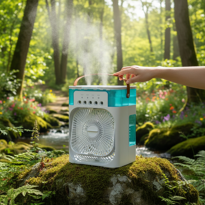 Air Cooler Fan Portable Cooling Fan with Mist 3 in 1 Personal Air Cooler Fan Evaporative Cooling Portable for Office Home Use