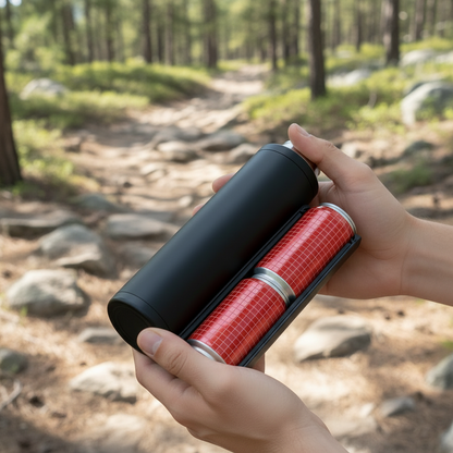 Portable Beverage Can Holder Drink Insulator Storage Container Holds Two Cans for Outdoor Party Camping Reusable Plastic Cooler with Secure Lid