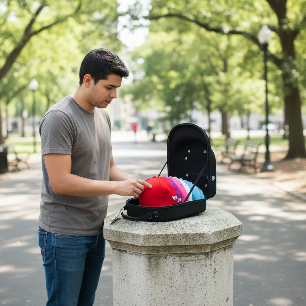 Portable Outdoor Travel Hat Carrier Case Hard Shell Storage Box For Baseball Caps Carrying Bag