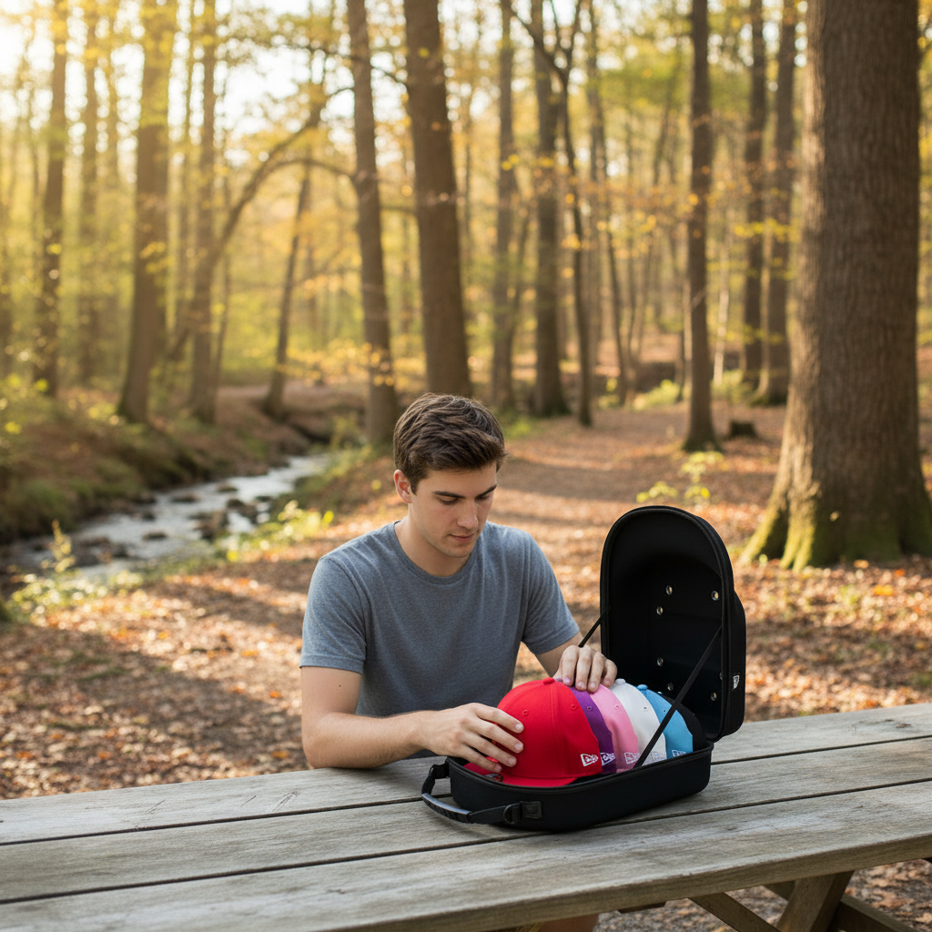 Portable Outdoor Travel Hat Carrier Case Hard Shell Storage Box For Baseball Caps Carrying Bag
