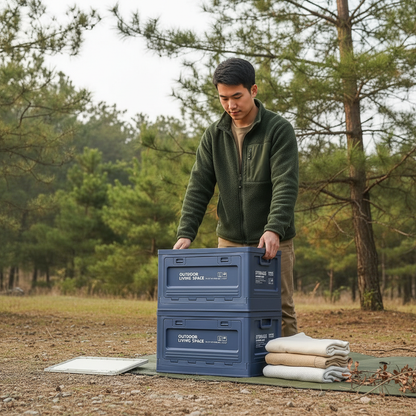 Outdoor Camping Folding Storage Box For Bedroom And Car Mounted Plastic Storage Cabinet For Clothes And Toys