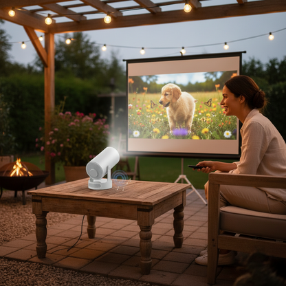 Outdoor Projector Portable Mini LED Projector 290 ANSI 720P HD WiFi Bluetooth Android System