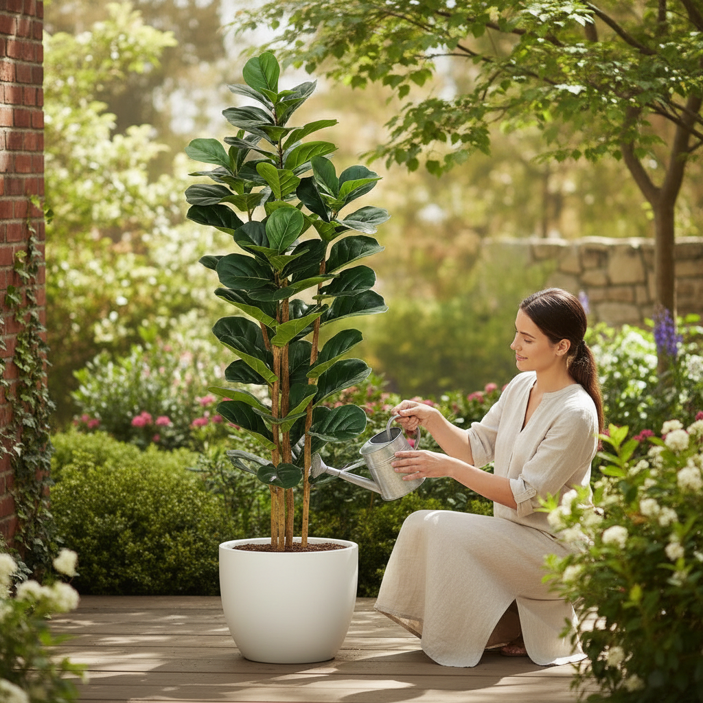 Outdoor Artificial Plant Decorative Artificial Tree Floor Standing Polyester Display Plant