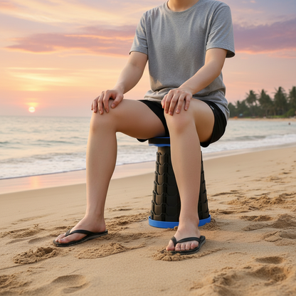 Portable Folding Stool Adjustable Retractable Camping Seat Lightweight Collapsible Travel Chair