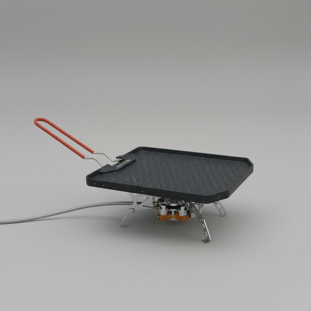 Portable Barbecue Grill Pan Portable BBQ Stove Camping Grill Camping BBQ Grill Campground Cooking Pan for Gas Stoves