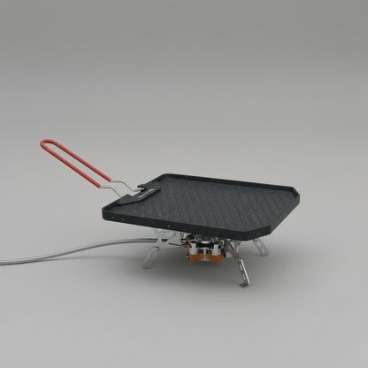 Portable Barbecue Grill Pan Portable BBQ Stove Camping Grill Camping BBQ Grill Campground Cooking Pan for Gas Stoves