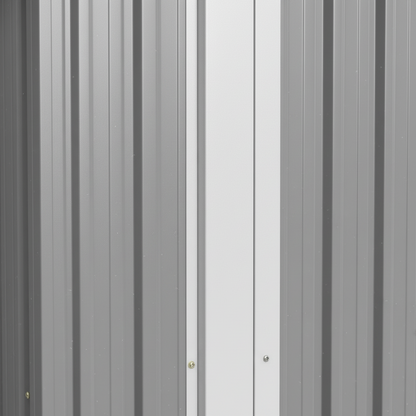 Backyard Storage Shed Outdoor Metal Tool Shed with Lockable Door and Window Sloping Roof Metal Backyard Shed for Garden Office and Storage