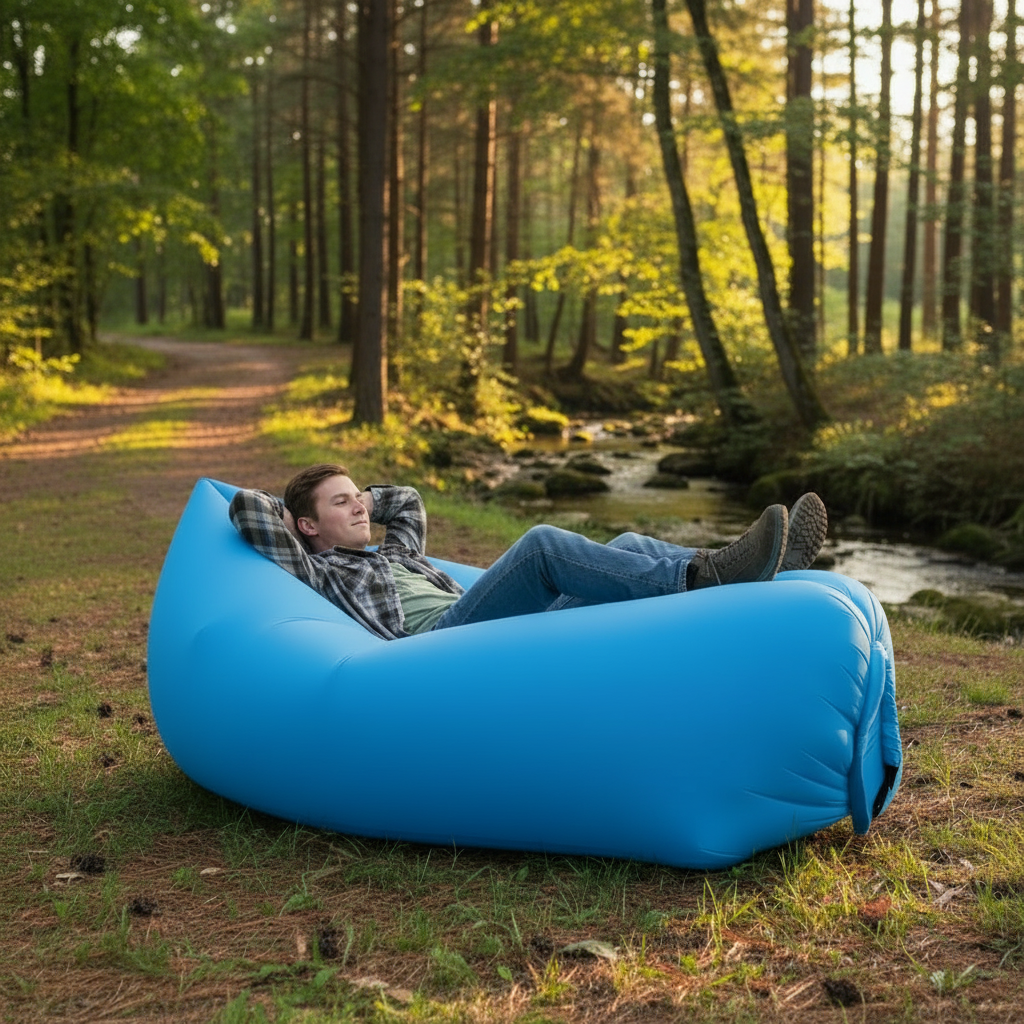 Inflatable Air Bed Mattress Portable Sleeping Pad for Camping Inflatable Mattresses and Air Beds Outdoor Lounger Sofa