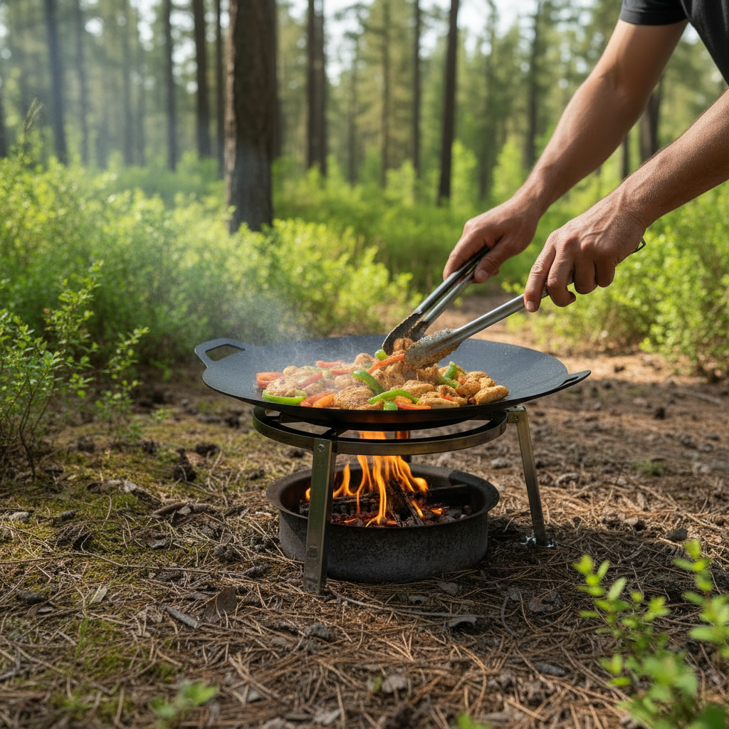 Portable Grill Plate Non Stick Grill Pan for Charcoal Barbecue Lightweight Camping Grill Grate Replacement for Outdoor Cooking