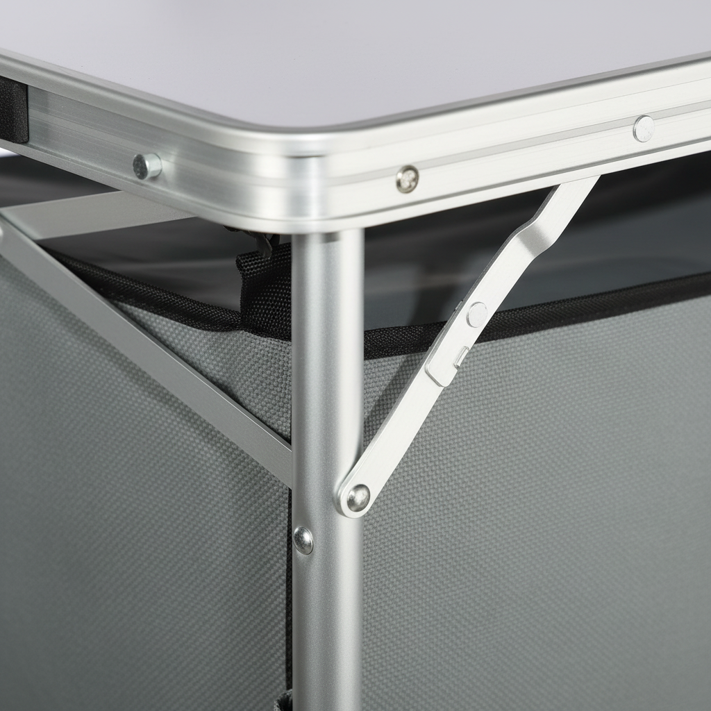 Folding Camping Table Foldable Collapsible Camping Table Light Weight Folding Table Campground Cooking Side Table with Storage