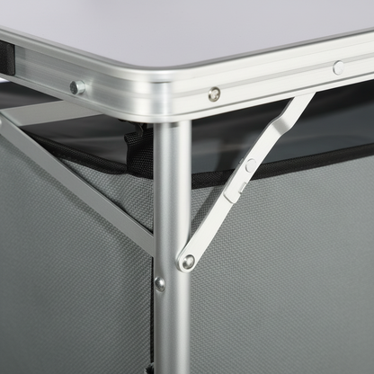 Folding Camping Table Foldable Collapsible Camping Table Light Weight Folding Table Campground Cooking Side Table with Storage