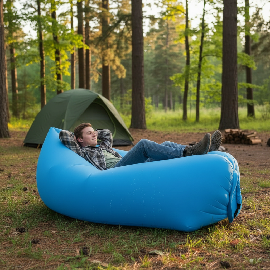 Inflatable Air Bed Mattress Portable Sleeping Pad for Camping Inflatable Mattresses and Air Beds Outdoor Lounger Sofa