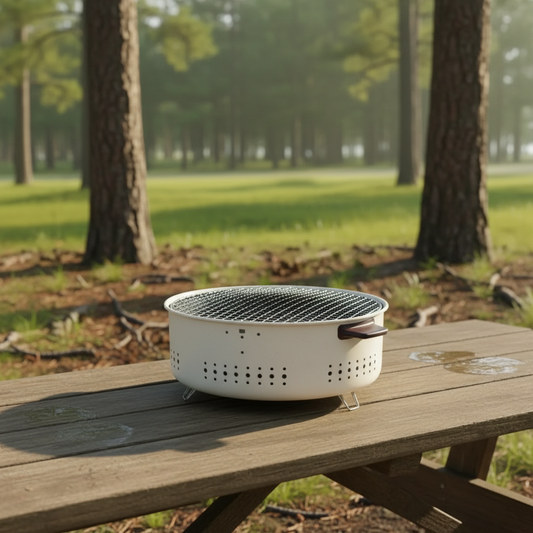 Portable Barbecue Charcoal Grill with Stainless Steel Grate Lightweight Portable Camping Grill Compact Outdoor Picnic Travel Cooker