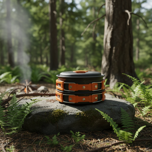 Cookset Camp Cookware Set Camping Cookware Non Stick Camping Cooking Set Stainless Steel Campfire Cooking Pot Set for 2 to 3 People