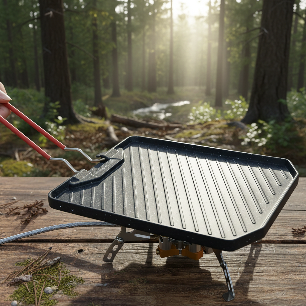 Portable Barbecue Grill Pan Portable BBQ Stove Camping Grill Camping BBQ Grill Campground Cooking Pan for Gas Stoves