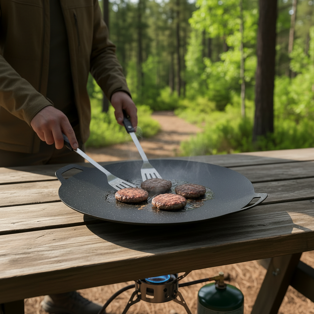 Portable Grill Plate Non Stick Grill Pan for Charcoal Barbecue Lightweight Camping Grill Grate Replacement for Outdoor Cooking