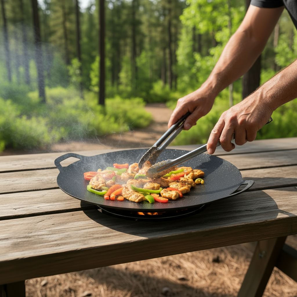 Portable Grill Plate Non Stick Grill Pan for Charcoal Barbecue Lightweight Camping Grill Grate Replacement for Outdoor Cooking