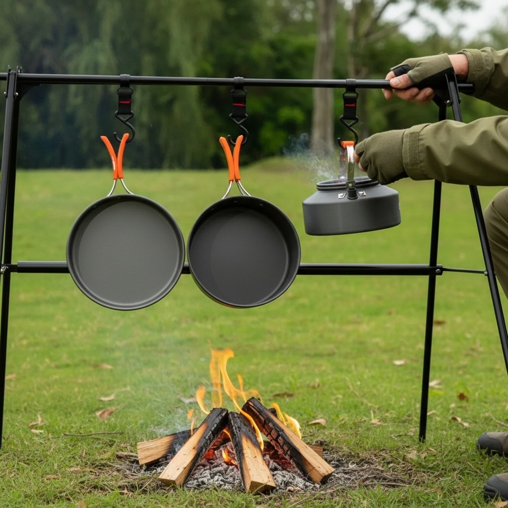 Portable Cookware Cookset Camp Cookware Set Camping Cooking Set Non Stick Camping Cookware Camping Cooking Pot Set with Kettle
