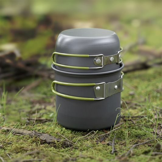 Cookset Camp Cookware Set Portable Cookware Non Stick Campfire Cooking Pot Set Compact Camp Kitchenware
