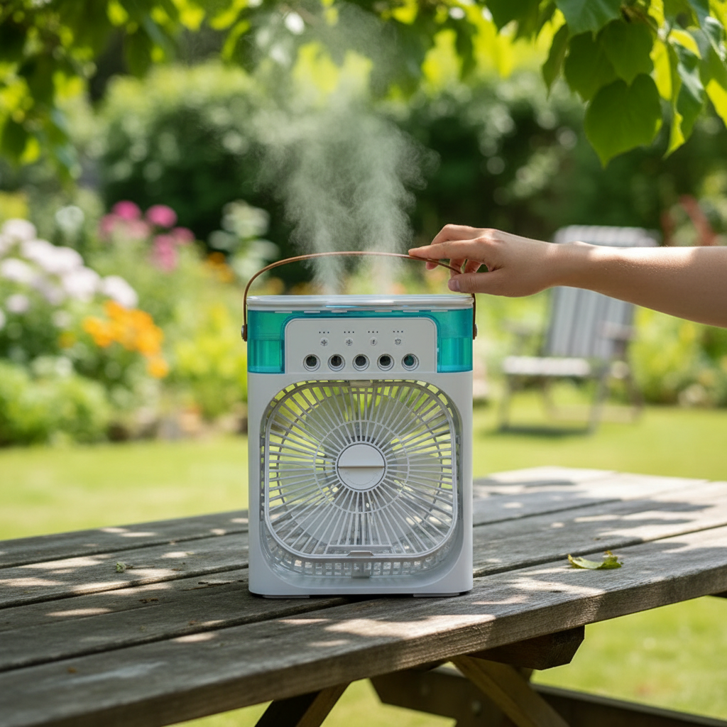 Air Cooler Fan Portable Cooling Fan with Mist 3 in 1 Personal Air Cooler Fan Evaporative Cooling Portable for Office Home Use